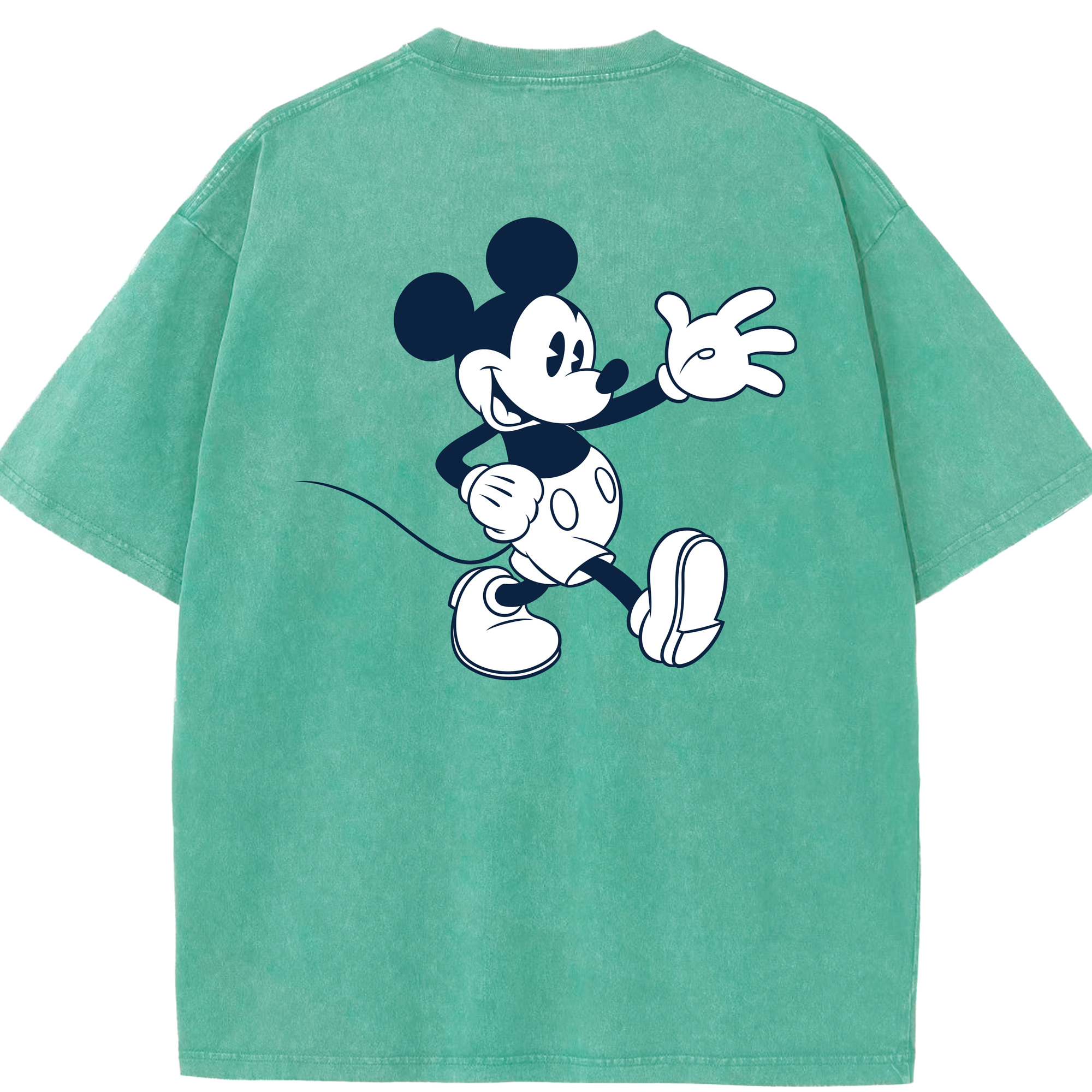 （画像用） ミッキーマウス Mickey Mouse 綿100% ヴィンテージ風 半袖Tシャツ（背面プリント）